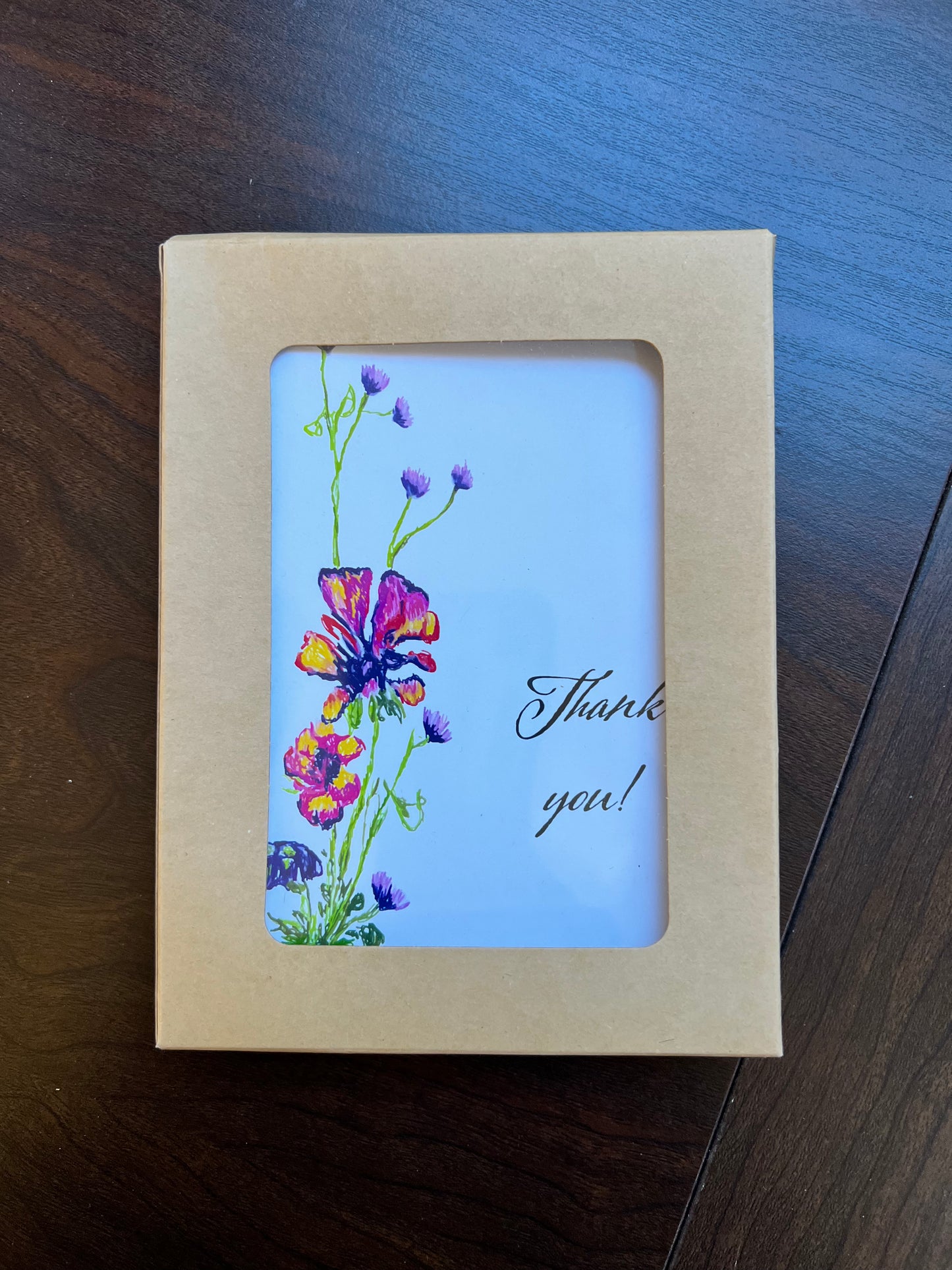 Boxed set of six floral thank you cards