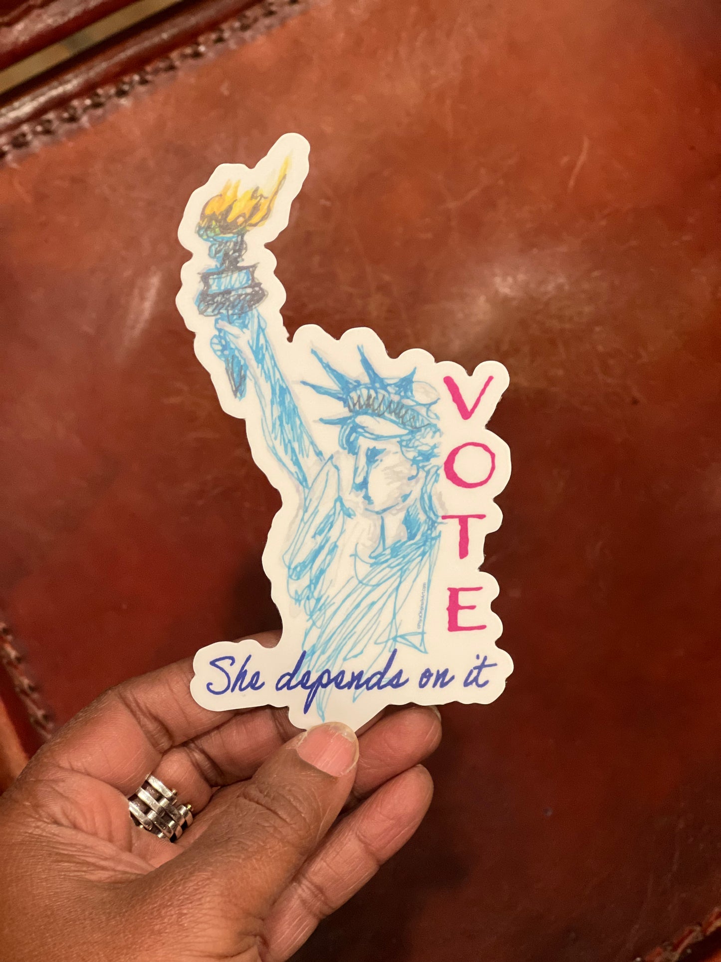 Vote Lady Liberty sticker 5”x3”