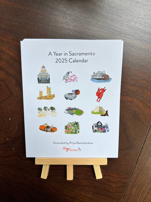 A Year in Sacramento - 2025 Desktop Calendar + easel