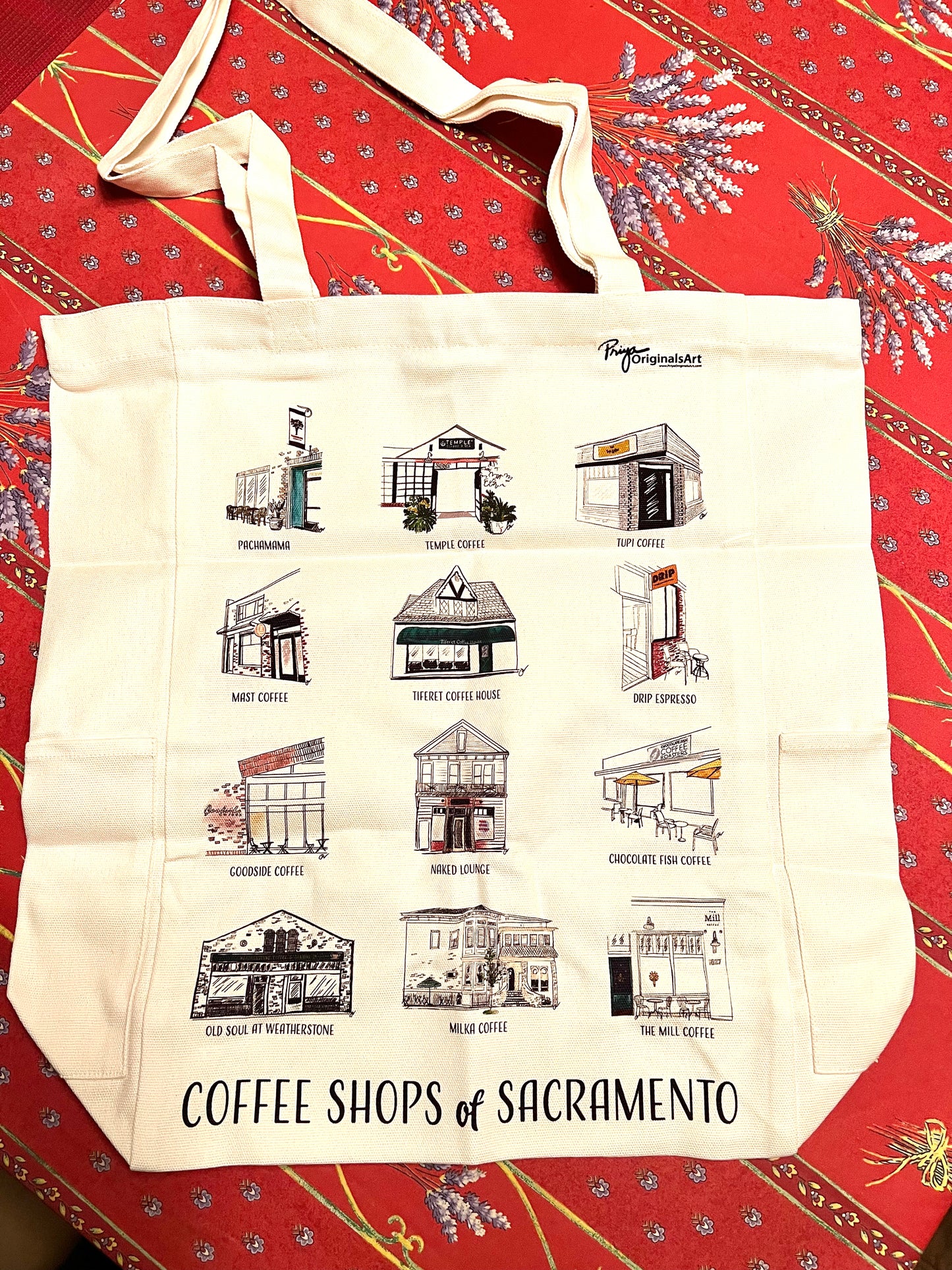 Coffee Shops of Sacramento Canvas tote bag - limited edition