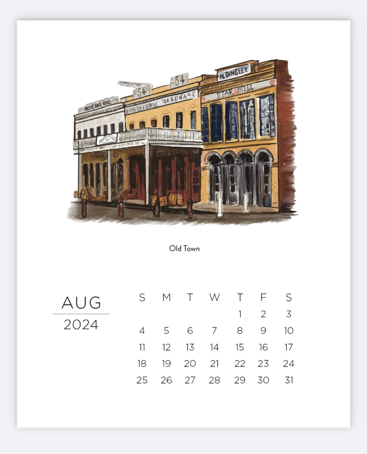 2024 Sacramento Desktop Calendar easel