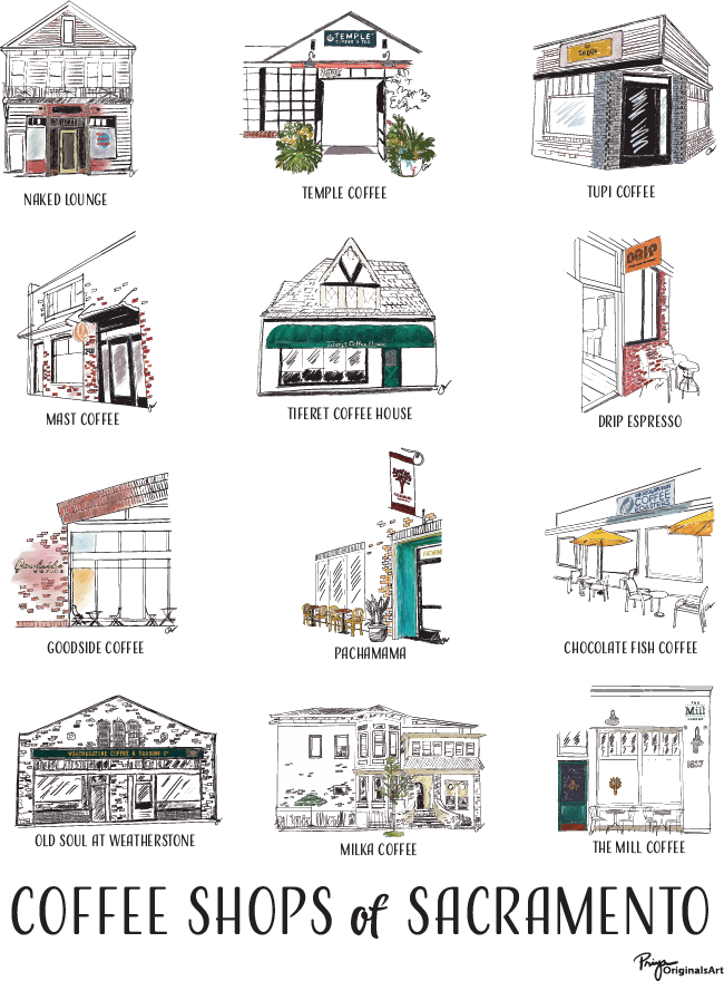 Coffee Shops of Sacramento - limited edition