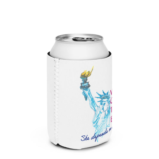 Lady Liberty VOTE Can cooler