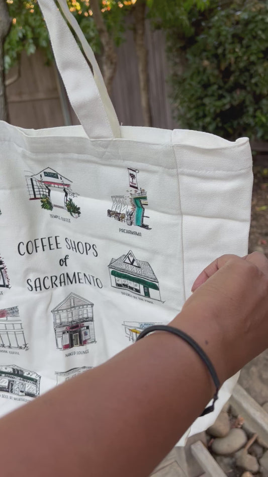 Updated design! Coffee Shops of Sacramento Canvas tote bag