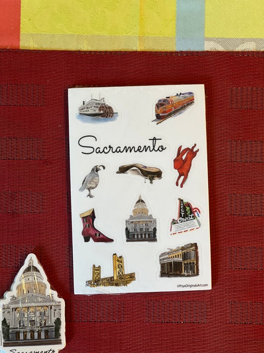 Sacramento city - sticker sheet