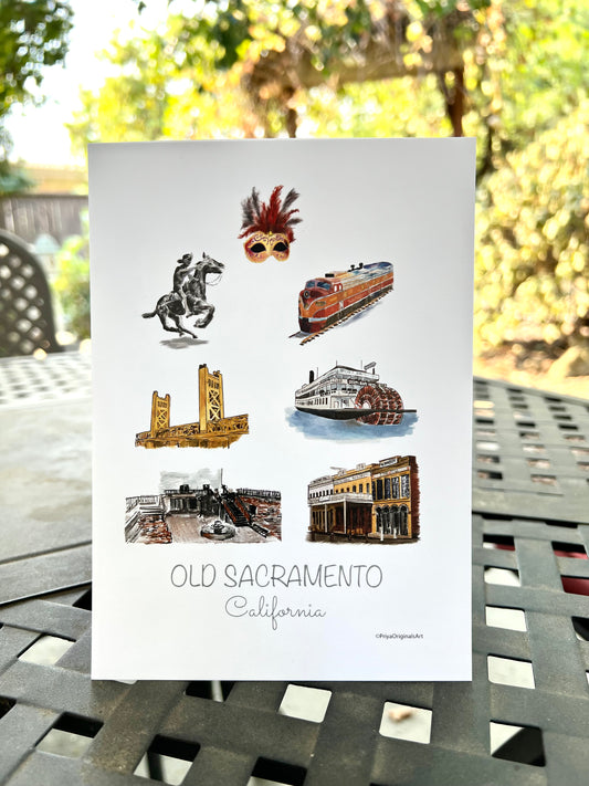 Old Sacramento art print 5x7